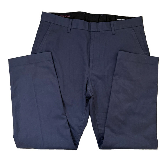Bonobos Tuesday Pants Size 33x28 Navy Blue Tailored Cotton Chino Dress Casual119 - Picture 1 of 6